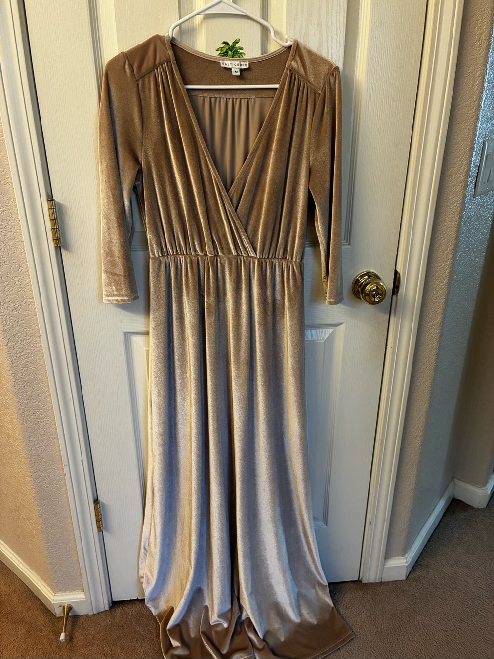 Baltic Born Champagne Velvet Wrap Maxi Dress